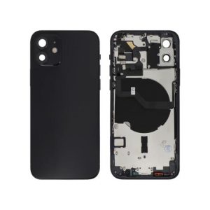 Vitre Arrière Complète Avec Toutes Les Pièces  Noire iPhone 12 (Pulled)