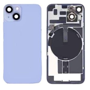 Vitre Arrière complète Bleu Avec MagSafe Et Nappe Flash iPhone 14