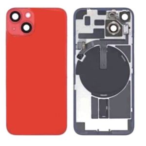Vitre Arrière complète Rouge Avec MagSafe Et Nappe Flash  iPhone 14