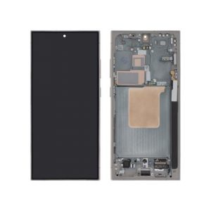Ecran Complet Titane Gris Galaxy S24 Ultra (S928B) (Avec châssis)