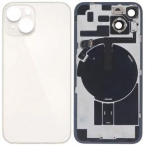 Vitre Arrière Complète Blanche Avec MagSafe Et Nappe Flash iphone 14 Plus