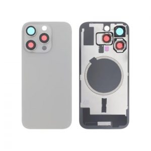 Vitre Arrière Complète Titane Naturel iPhone 16 Pro (Avec MagSafe) (Sans Logo)