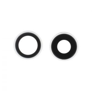 Lentille Caméra Arrière avec Contour iPhone 16/16 Plus (Blanc) (Lot de 2)